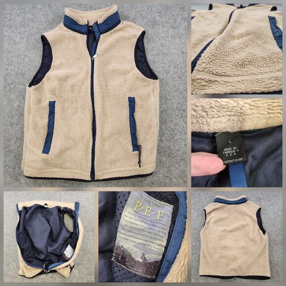VTG 90s Patagonia Retro-X PEF Vest Mens Large Beige Fleece Sherpa Deep Pile READ - Picture 1 of 13